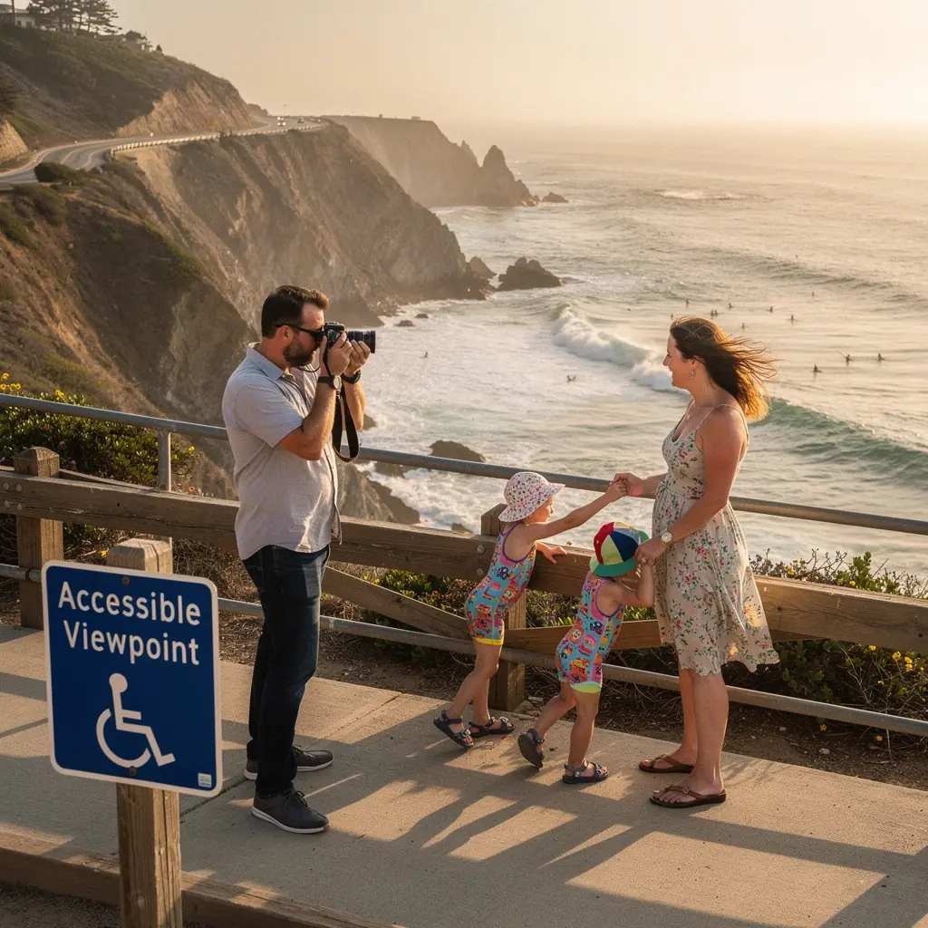 Kobieta z dzieckiem w wózku spacerowym, korzystająca z dostępnych ścieżek.